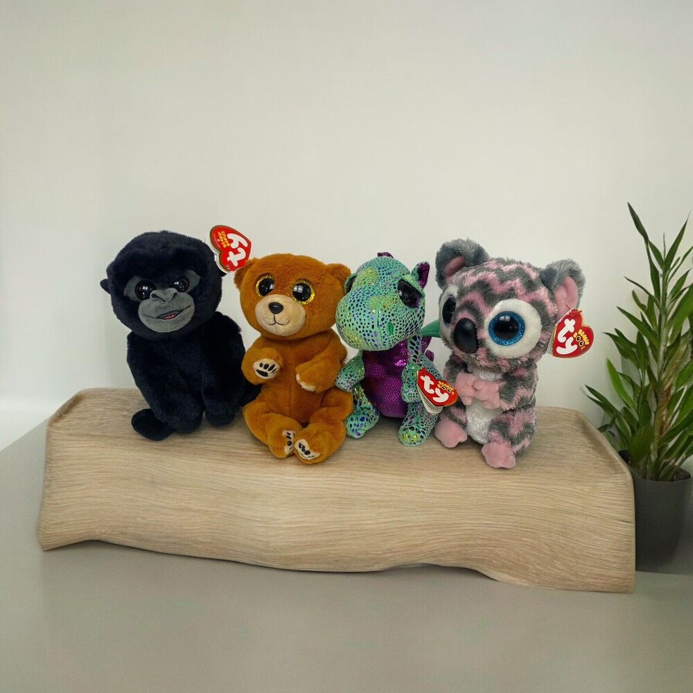 Beanie Baby Babies Boos Lot of 4: Kora Exclusive Claire's Cinder Bo Duncan Plush